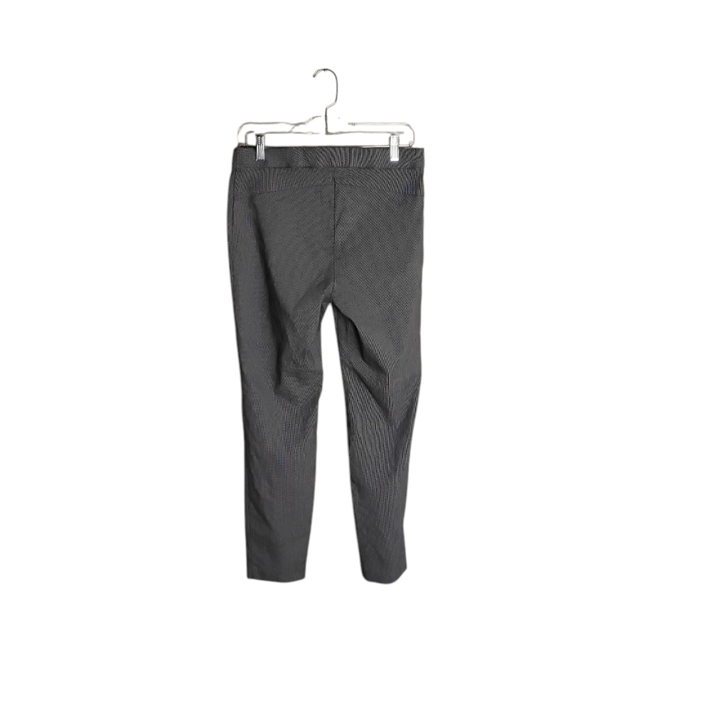 Ellen Tracy Women's M Gray White Pinstripe Pull-on Straight Leg Stretchy Pant - Picture 2 of 6
